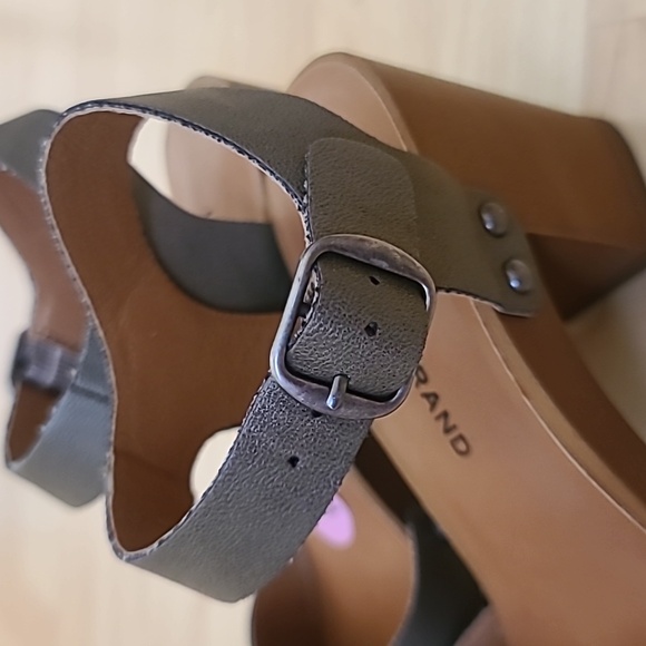 Lucky Brand Hollie Platform Block Heels Sandals Green Natural Color Size 5.5 - Picture 11 of 13